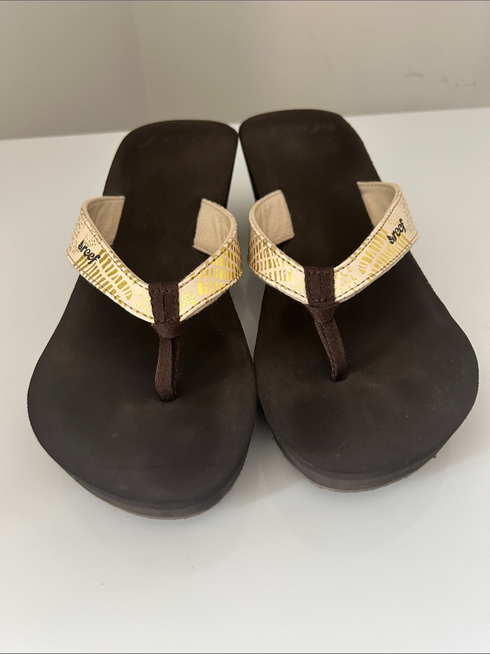Reef Brown and Gold Women's Thong Sandals
